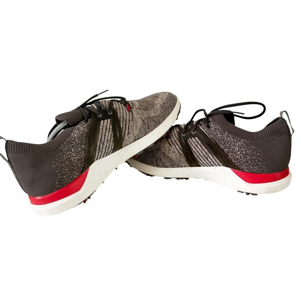 FootJoy HyperFlex Mens Size 12 Golf Shoes Grey‎ Red Strato Foam Spiked Sneaker